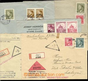 23511 - 1940 - 44 5  pcs R letters with various frankings from that 