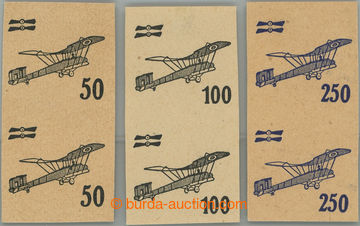 235113 -  PLATE PROOF  overprints 50h, 100h and 250h, complete set in