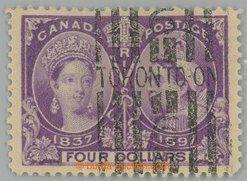 235134 - 1897 SG.139, Jubilejní $4 fialová s lehčím raz. TORONTO;