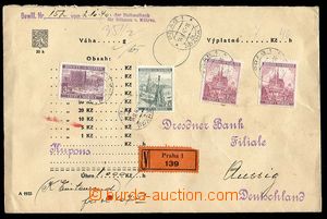23514 - 1940 Valuable letter on/for 10.000K, forerunner form/blank e