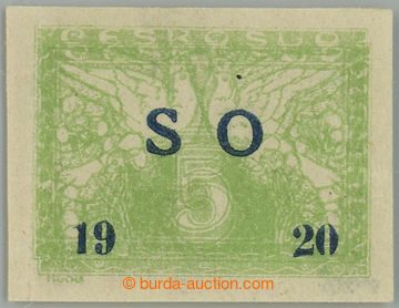 235199 -  Pof.SO27 production flaw, Express stamp 5h green, overprint