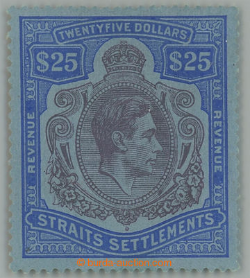 235204 - 1938 SG.F1, poštovně fiskální Jiří VI. $25 fialová / 