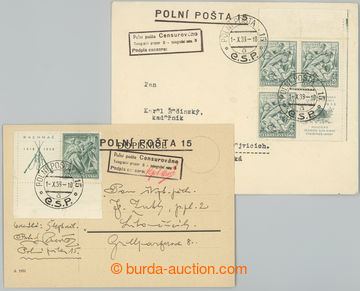 235280 - 1938 TELEGRAPH BATTALION 3/ FP 15, comp. 2 pcs of franked wi