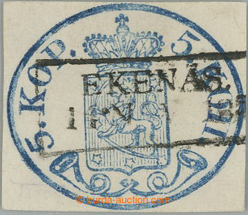 235346 - 1856 Mi.1I, Znak 5K modrá, malé perly; velmi pěkný exemp