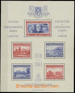 23537 - 1943 Exilové - Londýnský aršík. Kat. 500 Kč
