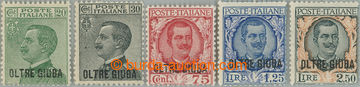 235384 - 1925-1926 Sass.16-17, 42-44, overprint 20c-30c and 75c-2,50L