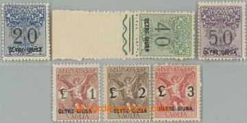 235386 - 1925 Sass.1-6, Postage due stamp overprint 20c - 3L; complet