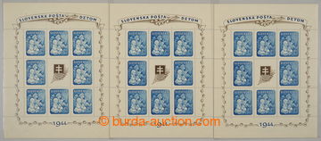 235449 - 1944 Sy.H119, miniature sheet For Children-issue, 3 pcs of, 