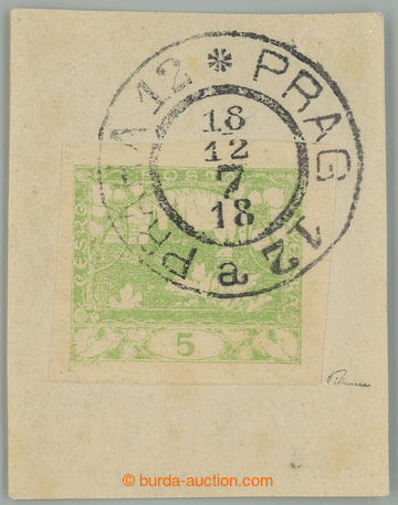 235460 - 1918 1. DEN VYDÁNÍ ČS. ZNÁMKY / Pof.3, 5h světle zelen