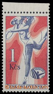 23547 - 1980 Pof.2444 DV 9/2, Spartakiáda - skvrny ve tváři.