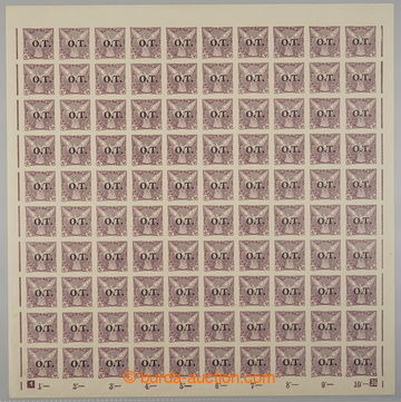 235483 - 1934 COUNTER SHEET / Pof.OT1, 10h violet, complete 100 pcs o