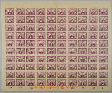 235484 - 1919 COUNTER SHEET / Pof.S1, 2h purple-red, complete 100 pcs