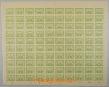 235485 - 1919 COUNTER SHEET / Pof.S2, 5h light green, complete 100 pc