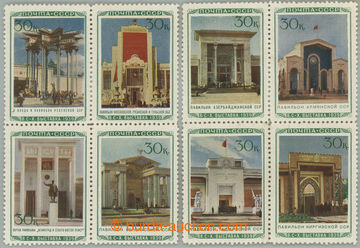 235514 - 1939 selection of two middle blocks of four issue Pavilons, 