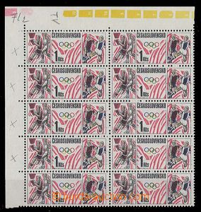 23553 - 1988 Pof.2827A, 10 blok s černými čárami přes zn.