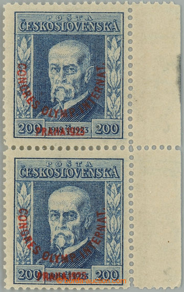 235546 - 1925 Pof.182, Congress 200h blue, vertical pair with R margi