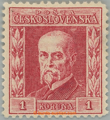 235570 - 1925 Pof.194, Rytina 1Kč červená, II. typ, průsvitka P7;