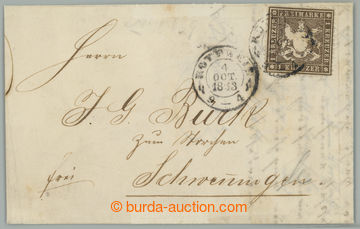 235654 - 1863 letter with Coat of arms 1 Kr deepbrown, Mi.16yb, CDS R