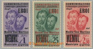 235710 - 1945 LOCAL ISSUE - CUVIO, Sass.4-6, complete set San Martino