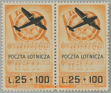 235719 - 1946 FIELD POST - CORPO POLACO Sass.3, airmail L.25+100 oran