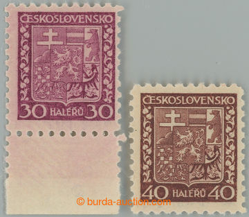 236069 - 1929 Pof.252x + 253x, Coat of arms 30h violet (with lower ma