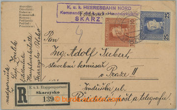 236127 - 1918 R-KL zaslaný do Čech vyfr. zn. FP Karel 10H + 25H, DR
