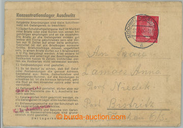 236575 - 1943 C.C. AUSCHWITZ / off. preprinted folded paper, with 12P