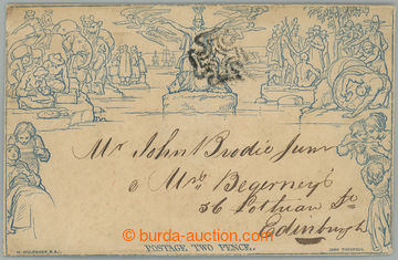 236699 - 1841 Mulready envelope SG.ME4, 2 Pence, obálka s raz. čern
