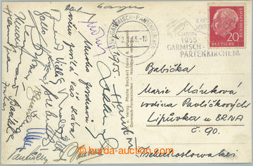236736 - 1955 HOCKEY /  B/W photo postcard sent from Garmisch-Partenk