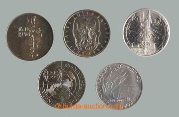 236807 - 1992-1995 ČSFR / ČR / sestava 5ks Ag pamětních mincí: 1