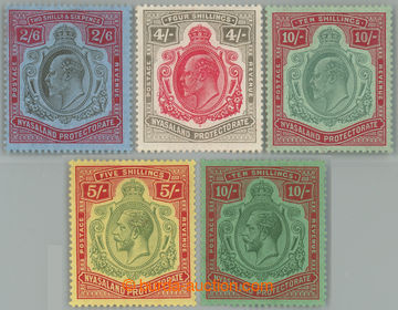 236916 - 1908-1929 SG.78-80, 112-113, Edvard VII. 2Sh6d - 10Sh (lehk