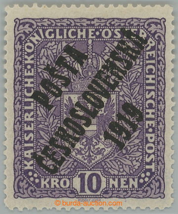 236978 -  Pof.51I, Coat of arms 10K light violet, type I.; hinged, ce