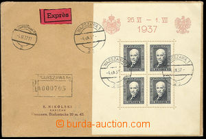 23704 - 1937 R + Ex dopis vyfr. aršíkem Mi.Bl.4, DR Warszawa 4.IX.