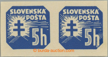 237055 - 1939 Sy.NV11Xx, Znak (I) 5h modrá s vodorovným rastrem, vo