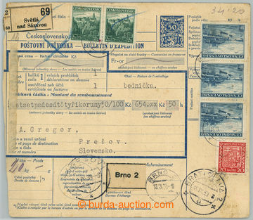 237060 - 1939 větší díl průvodky k balíku zaslaném na Slovensk