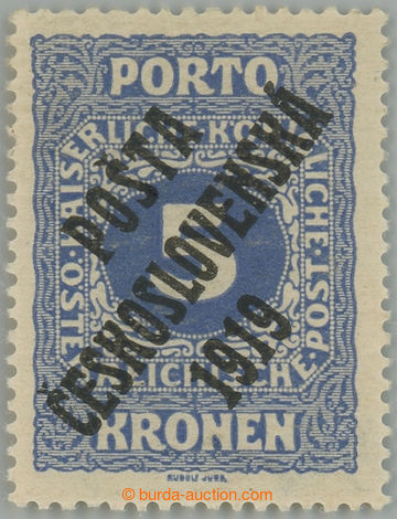 237103 -  Pof.81, Small numerals 5 Koruna blue, overprint type I.; un