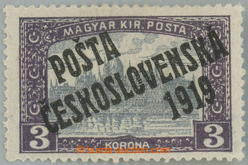 237104 -  Pof.116, 3 Koruna violet / grey, overprint I. type; lightly