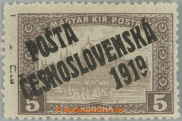 237105 -  Pof.117, 5 Koruna brown, overprint type I., in addition wit