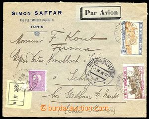 23717 - 1936 Reg and airmail letter to Czechoslovakia, with Mi.141, 