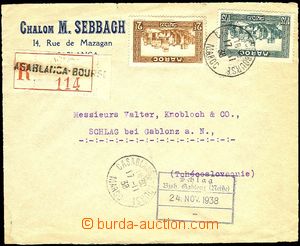 23718 - 1938 commercial Reg letter to Sudetenland, with Mi.111, 112,