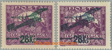 237191 -  Pof.L3B, I. provisional air mail stmp. 28/1000h, perf comb 