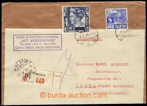 23722 - 1938 Reg letter to Czechoslovakia, with Mi.223, 210, CDS Mal