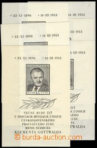 23727 - 1953 Pof.A719, aršíky Gottwald, sestava všech 6 typů, ka