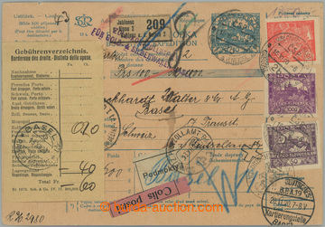 237289 - 1920 CPP13, whole international parcel card for parcel to Sw