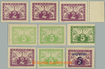 237293 - 1919, 1926 Pof.S1, S2, NV11, sestava 9 zn. s neúřední per