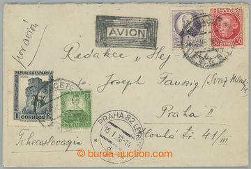 237321 - 1938 ŠPANĚLSKO / INTERBRIGÁDY vyfr. Let-dopis zaslaný do