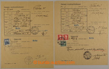 237330 - 1932-1933 OZNAM NEDORUČITELNOSTI / comp. 2 pcs of same blan