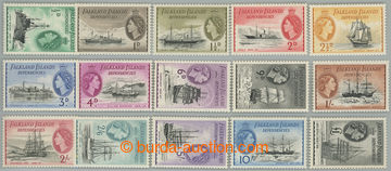 237336 - 1954-1962 SG.G26-G40, Alžběta II. - Lodě, ½P - £1, komp