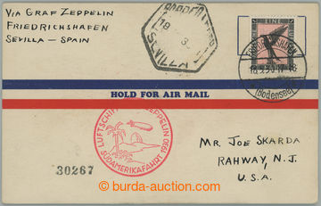 237361 - 1930 SÜDAMERIKAFAHRT / letecká karta zaslaná letem Zeppel