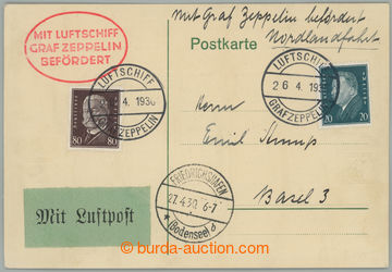 237363 - 1930 ENGLANDFAHRT / lístek zaslaný do Švýcarska letem Ze